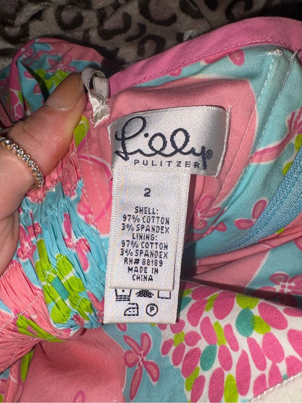 Lilly Pulitzer Pink, Aqua & Green Floral Dress